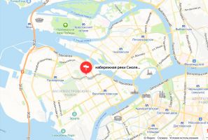 Река Смоленка на карте Санкт-Петербурга
